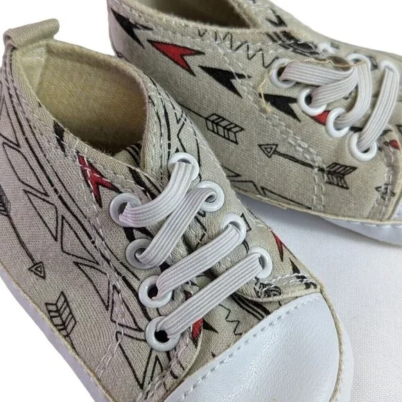 Baby Gear size 6 to 9 Months Arrow Head Print Sneakers Crib Shoes - Picture 2 of 6